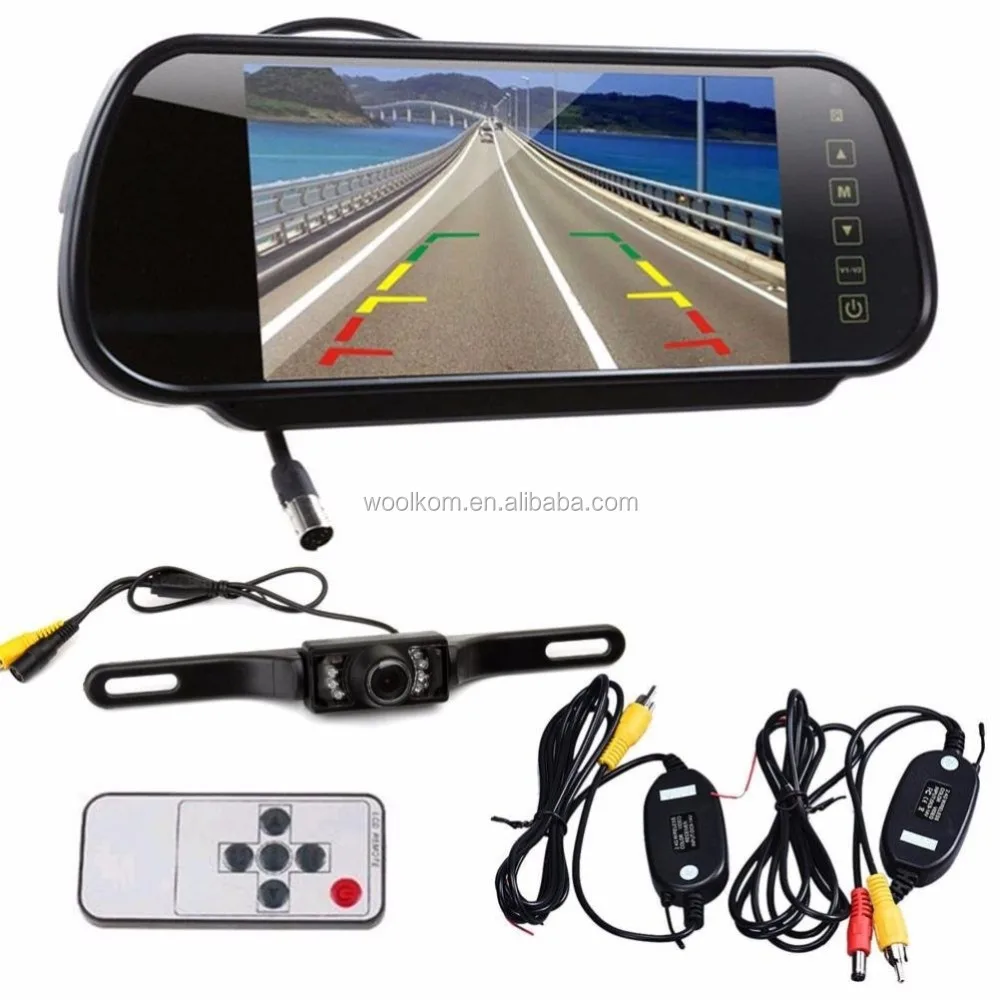 7inch LCD display rearview mirror parking sensor with separate buzzer alarm and Waterproof connector