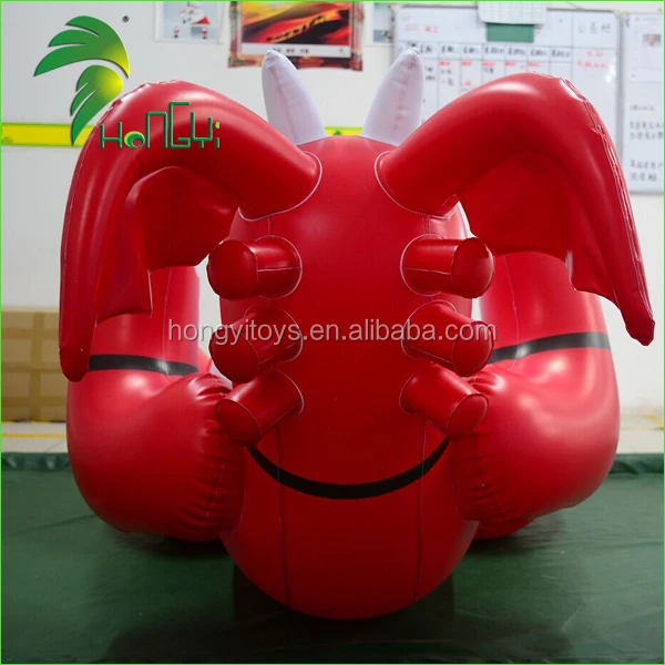 Hongyi Newest Customized High Quality Giant Durable Inflatable Red Dragon Toy With Love Hole  For Sale
