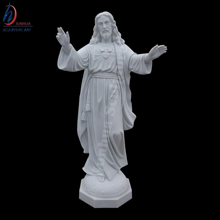 White marble Crucifix sculpture Jesus on cross statue