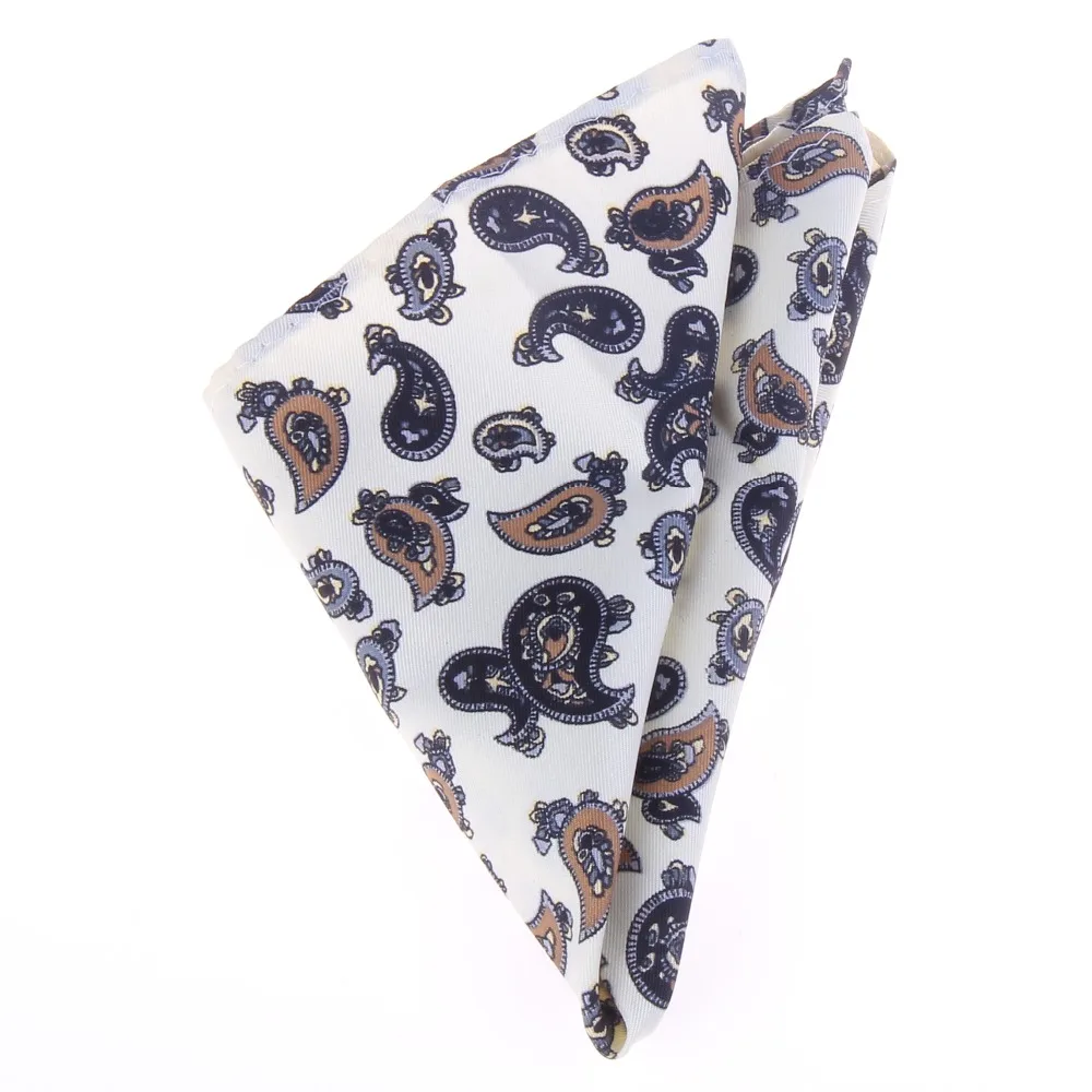 Custom paisley mens handkerchief polyester pocket square