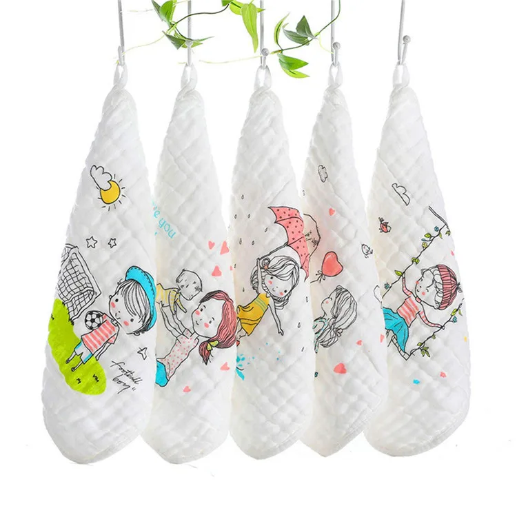
Lovely Children Six Layer 100% Gauze cotton Baby wash cloth wholesale face towel 