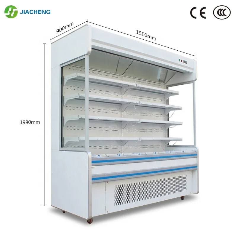 1.5 meter air cooled chiller for Vegetable Beverages Fruit Dairy Display Refrigerator