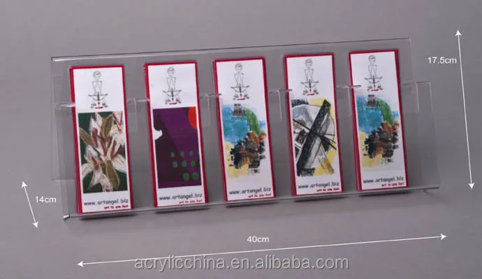 New products clear acrylic conomy bookmark display stands , plastic bookmark holder