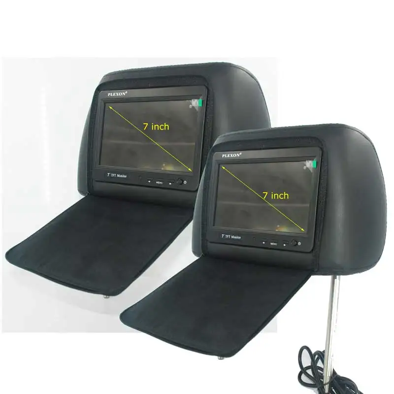 7 inch pillow bag with zipper and LED backlight TM-705H car pillow headrest monitor for dvd player automobile cheapest