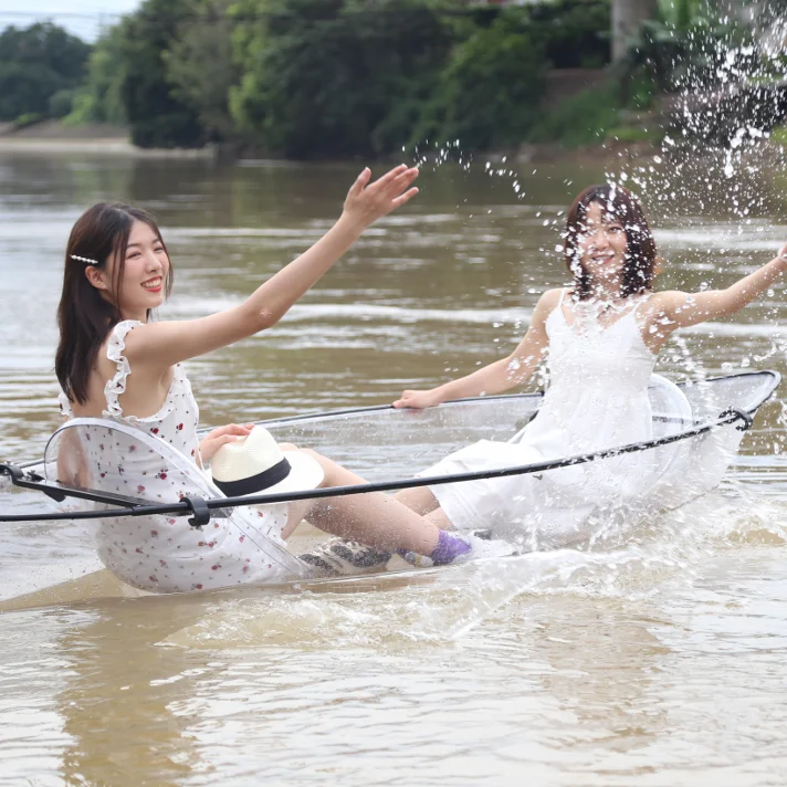 Traditional Plastic Clear Kayak Polycarbonate Transparent Canoe Kayak made in China