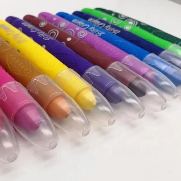 Silky gel crayons for toddlers 12 colors washable non toxic plastic crayons for kids oil pastels twistable crayon