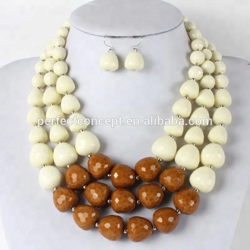 Hot selling handmade beads statement chunky necklace