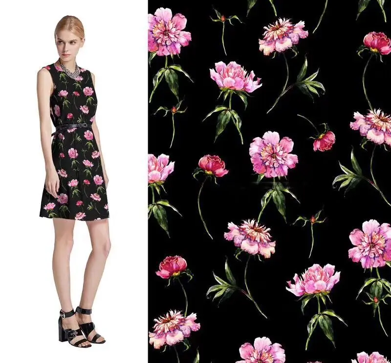 
Custom Print Good Quality Reasonable Price Digital Printing Pure Silk Habotai Fabric 