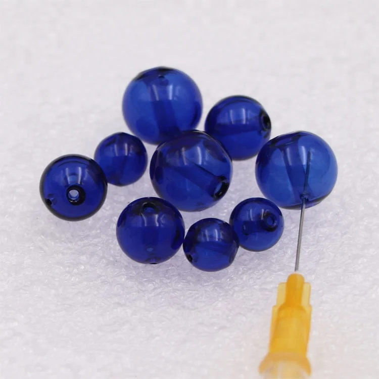 8mm Round Blue Glass Beads 10mm Pinhole Cobalt Crystal Beads 12mm Hollow Aroma Diffuse Ball 14mm Sapphire Loose Beads