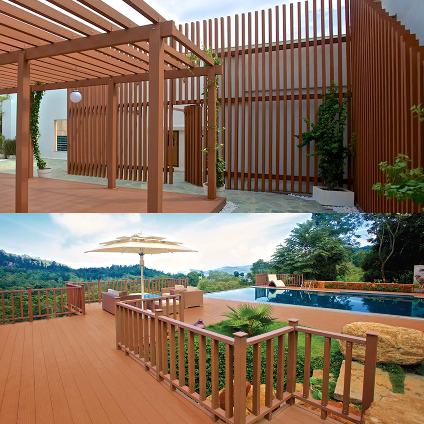 Factory Directly Eco-friendly Fence Panels WPC Fence for Garden Decoration