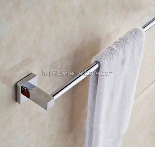 
Wall mounted square design chrome finish towel bar 