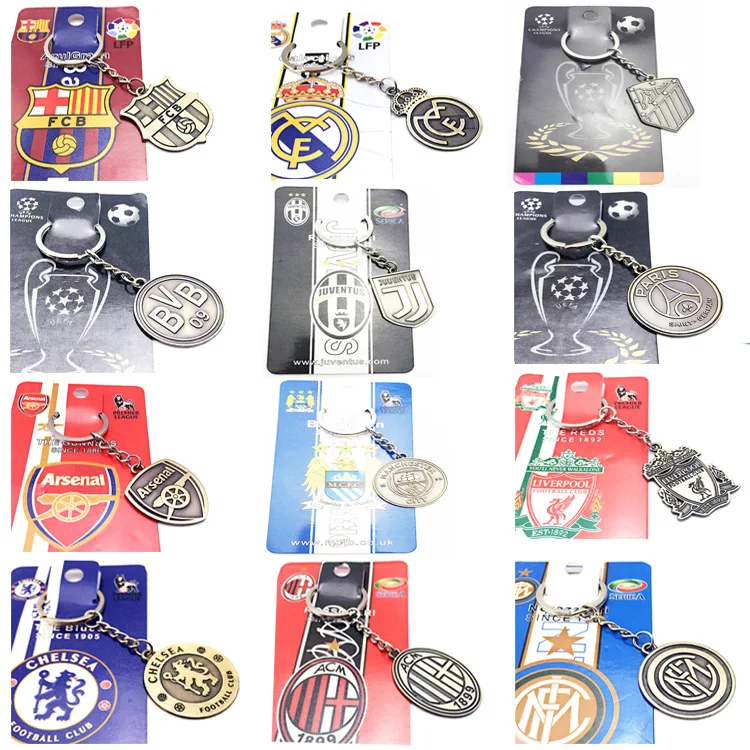 Promotional Gift Football Club BAR RMA Key Rings Logo Sport Themed Key Rings Alloy Material