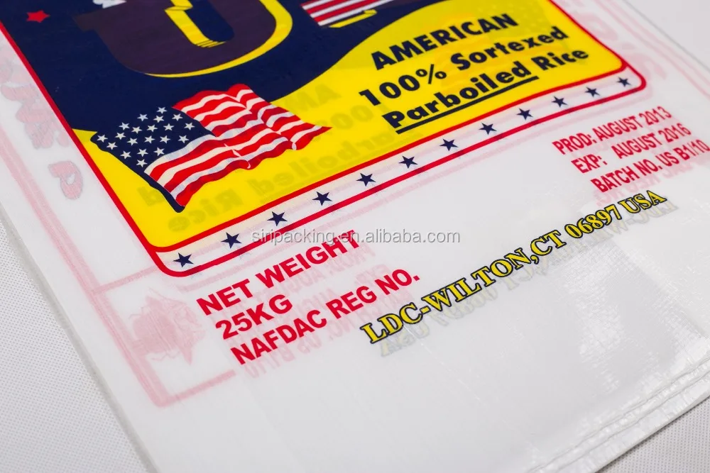 pp woven transparent bag/sack for food/rice/corn/grain/seeds