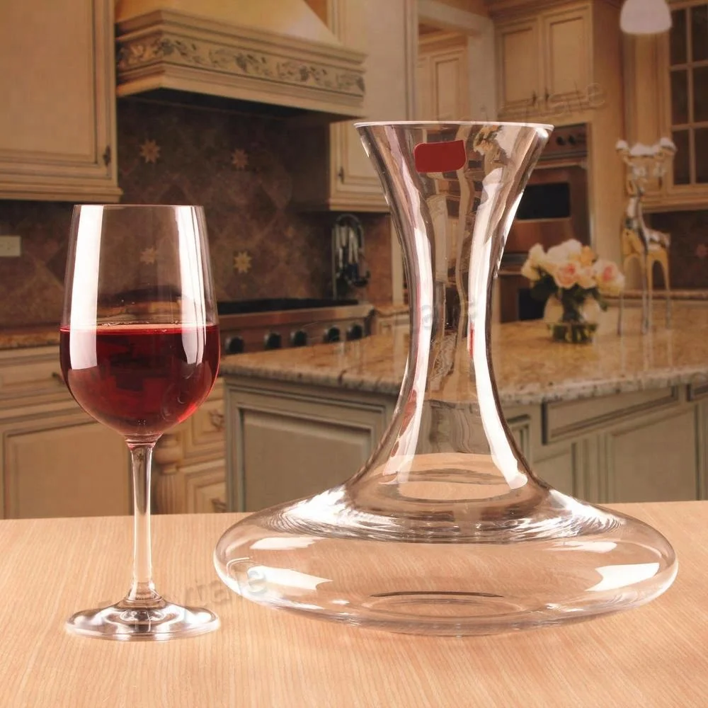 China Price Hand Blown Crystal Glass Aerating Carafe Decanter for Red Wine