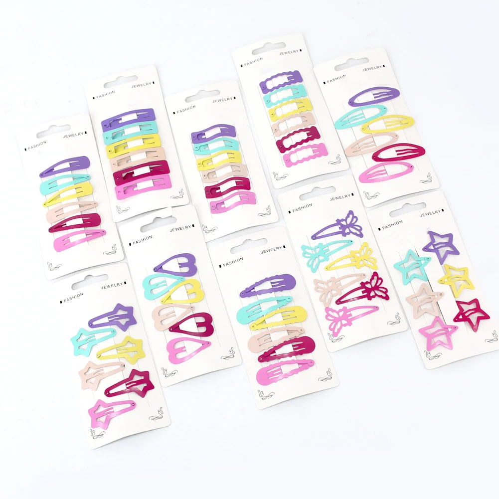 Оптовая продажа, металлические заколки для волос 4 см, мини-заколки для волос для детей, аксессуары для волос, смешанные стили, матовые заколки для волос, Детские аксессуары