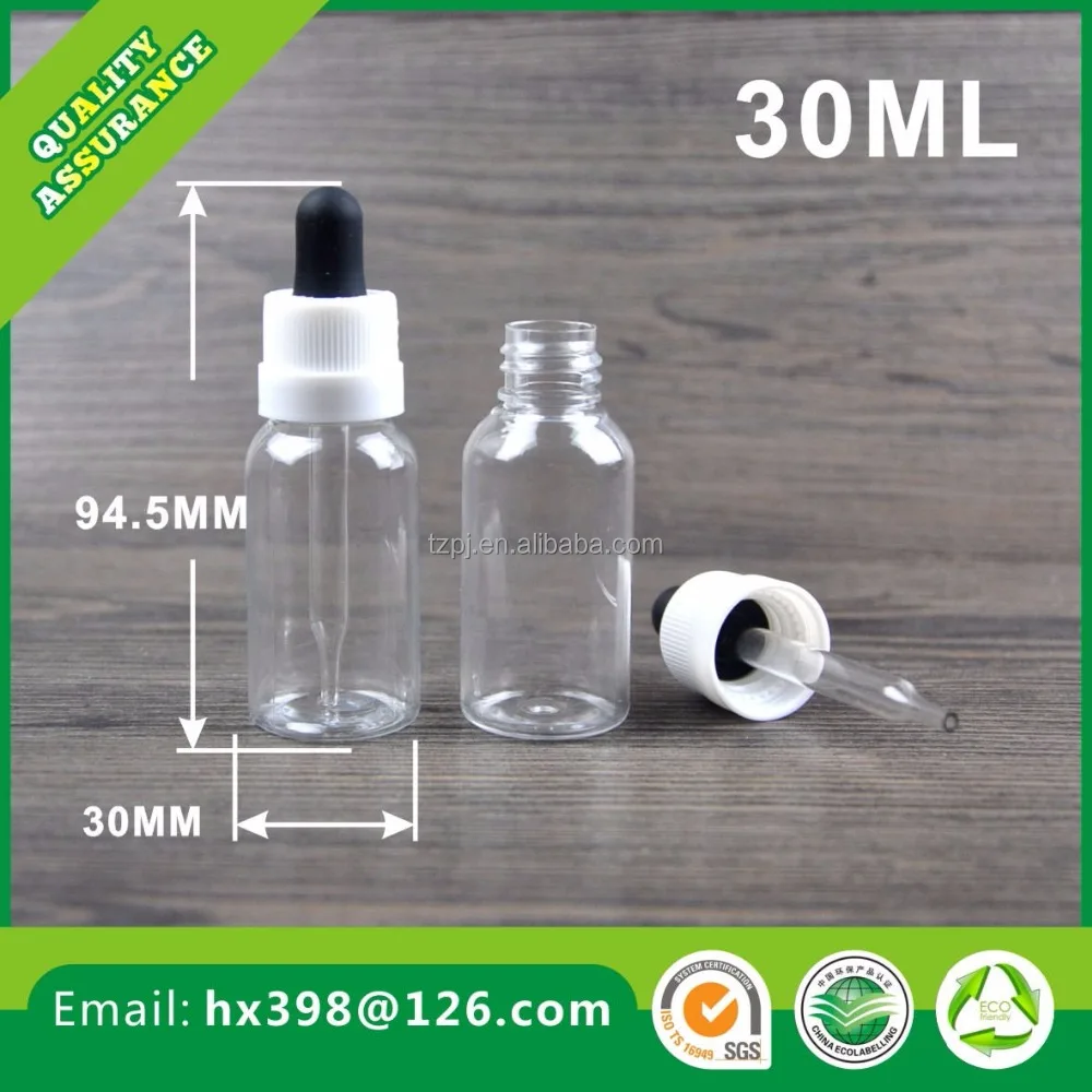 30 мл белый крышки пластиковые ПЭТ электронной жидкости бутылки с падая пипетки
