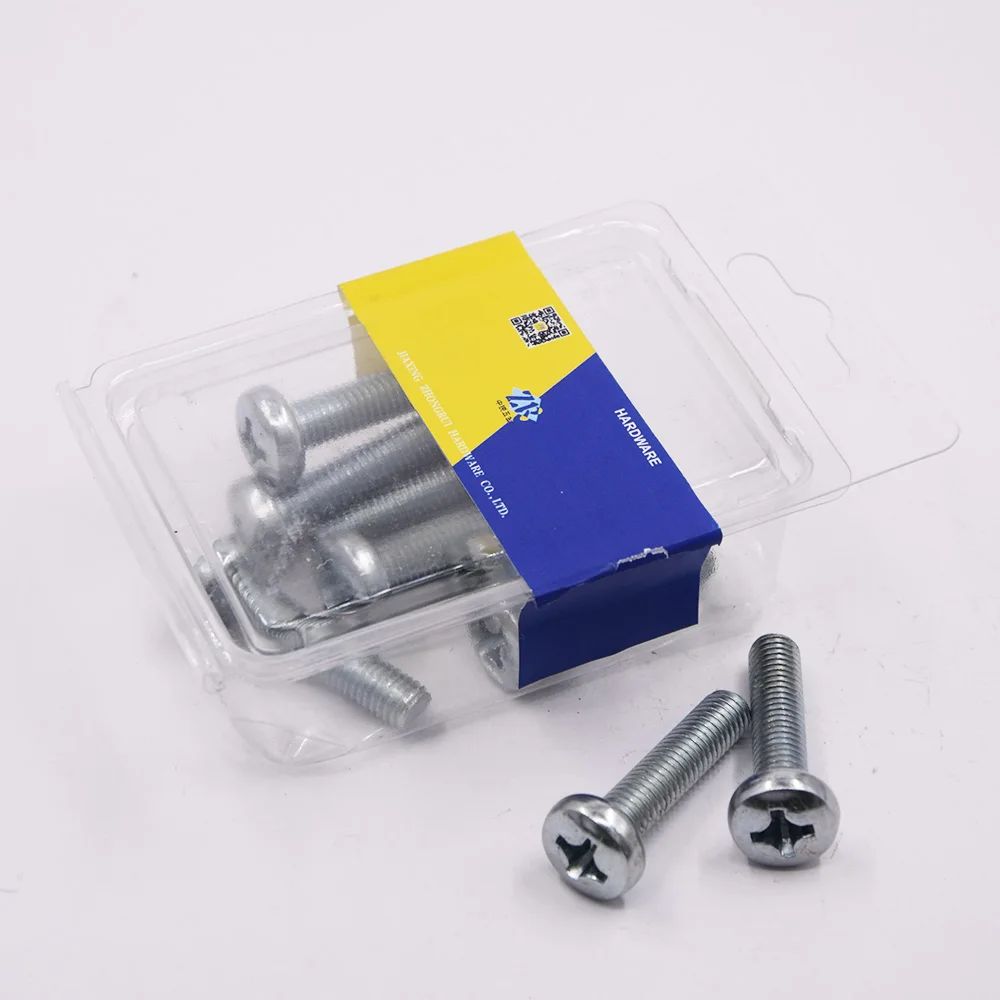 small package galvanized zinc/copper/nickle plated cross recessed  raised cheese head machine screws