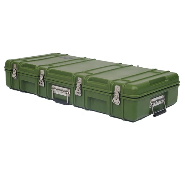 Hard equipment military plastic tool case box gun case with handle and custom eva foam