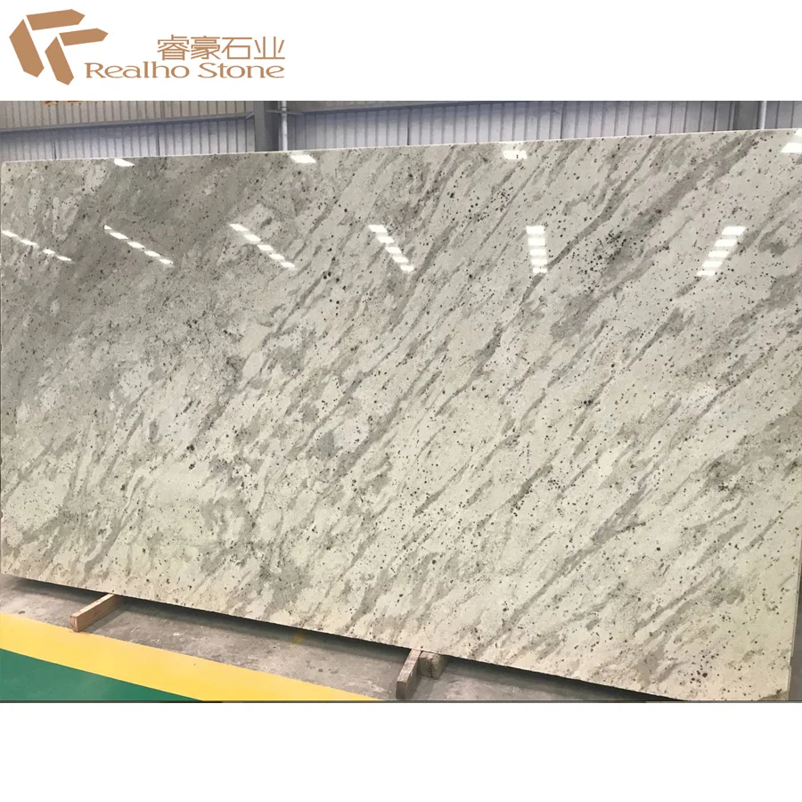 Белая гранитная столешница Ipanema River с дизайном клиента