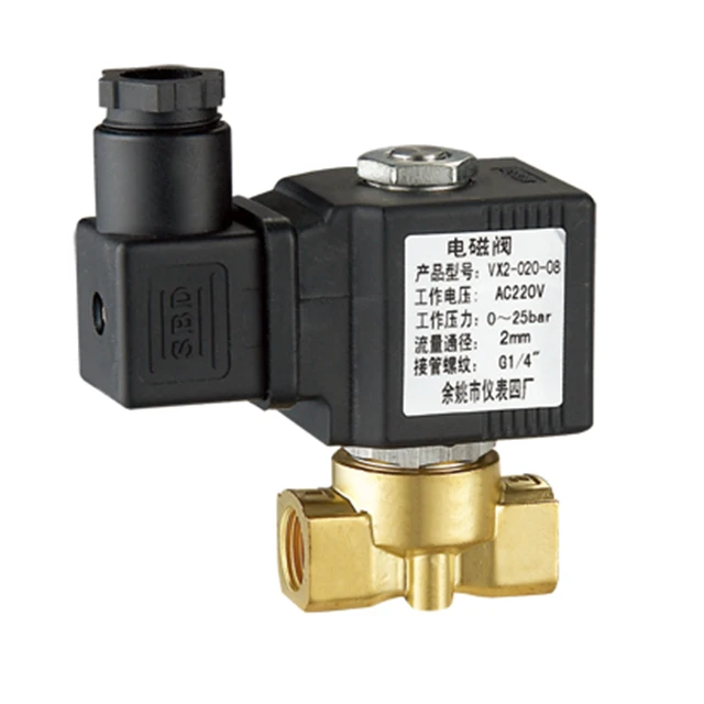 VX2-020-08 N/C liquid FKM DC220V 2 way solenoid valve