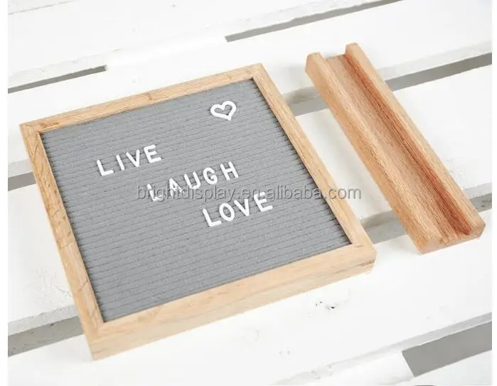 10 x 10 Inch Oak Wood Frame Double Sided Changeable felt Letter Board
