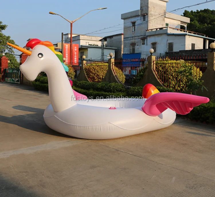 Big 6 Person Party Swan Flamingo Rainbow Unicorn Inflatable Pool Float Island Raft