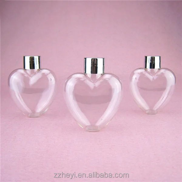 clear 70ml heart shaped plastic bottles