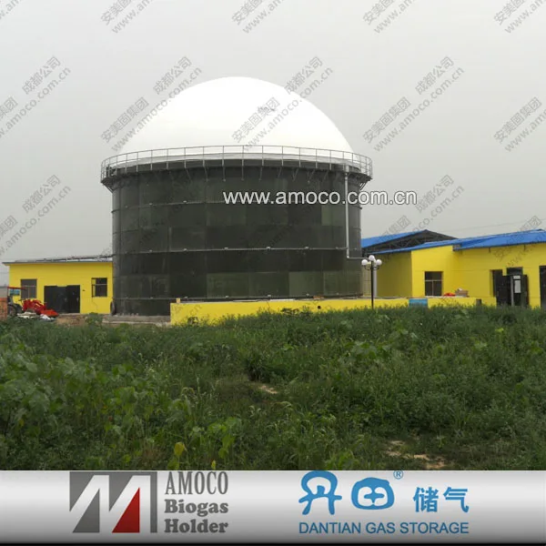 Power generation from methane gas using anaerobic digestion enamel to steel tanks for biogas plant