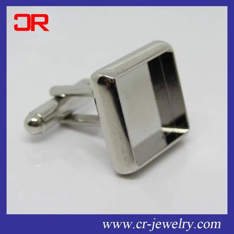 DIY jewelry metal cuff link tray brass custom square cufflink blanks
