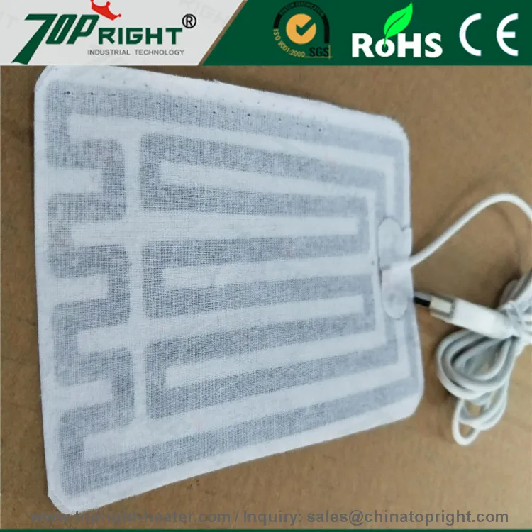 Custom Made Kapton foil heater flexible film heater carbon heater with USB plug