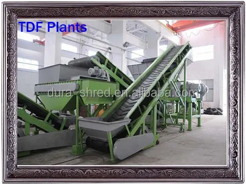 Double shaft shredder Crumb Rubber Line Made Pyrolysis Scrap Plastic and Tyre Derive Fuel for Oil Boiler tires shredders