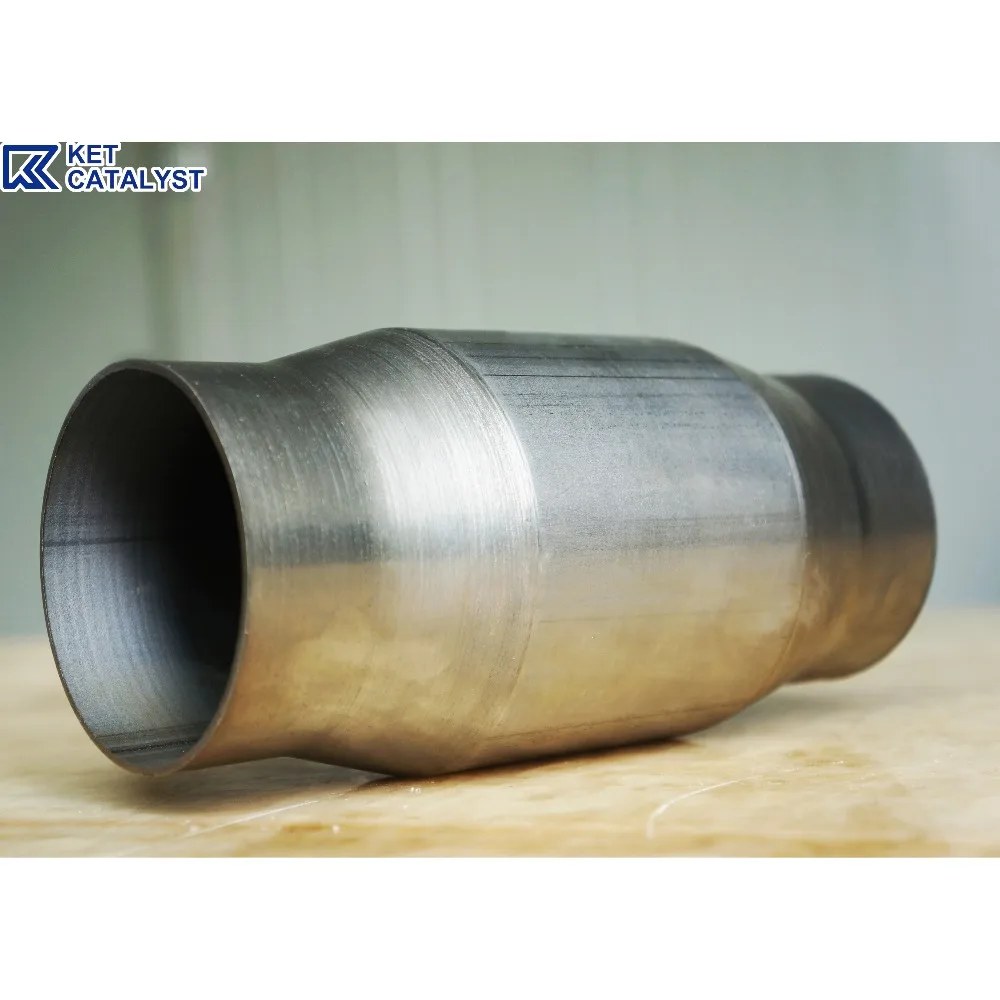 KET Metal substrate Catalyst Euro4 Exhaust high flow catalytic converter stainless with 3 inch OBD II CAT