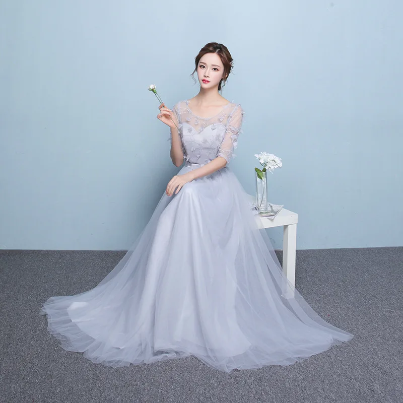 
ZH1133L 2019 long flower sisters wedding custom evening prom dress bridesmaid dress 