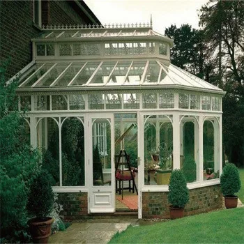 Свободный стоящий алюминиевая рама зимний сад 4 комнаты сезона консерватории стекло садовый домик раздвижные солярии