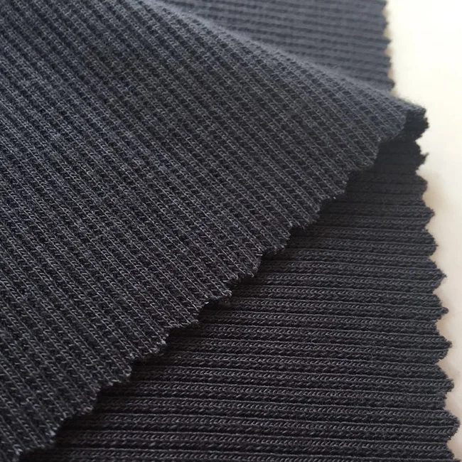 most high quality polyester spandex rib knitting single jersey fabric