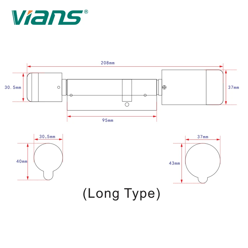 High Security Electronic Euro  Smart  Lock Cylinder with RFID Card