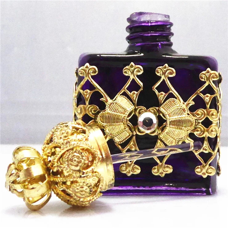 Wholesale 10ml Arabic Style Square Empty Perfume Bottles With Glass Stick Cap