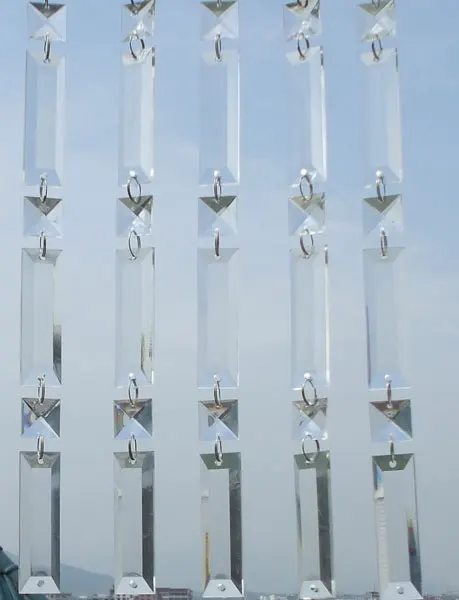 Hot Sale Clear Rectangle And Square Shaped Acrylic  Beaded Garland Hanging For Christmas Tree