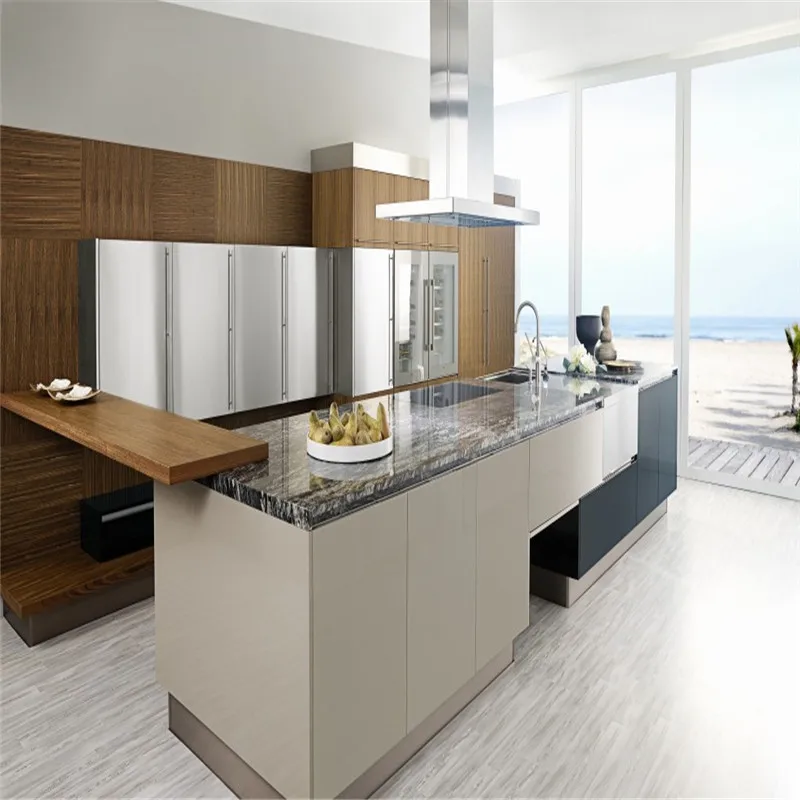 Melamine door panel with soft closing hardware kitchen cabinet