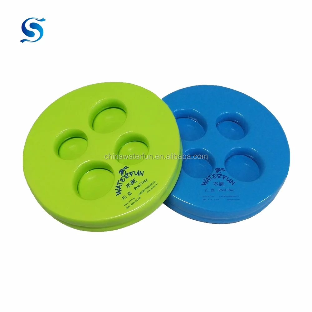 SH Waterfun Circle Soft Vinyl Coated Foam Cool Drinks Floating Pool Tray for All-ages Family Fun!