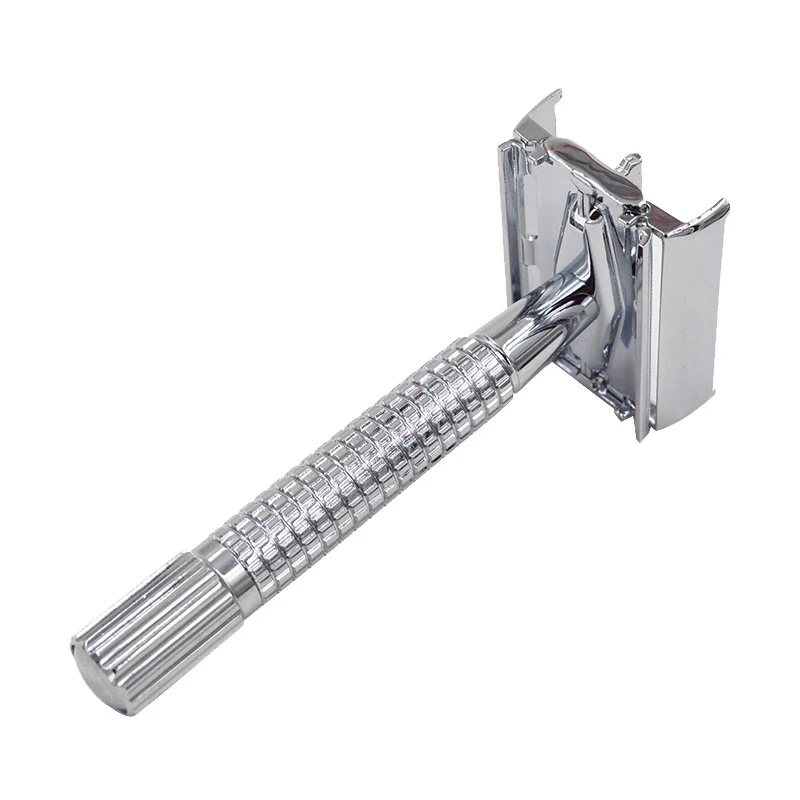 DE Butterfly Safety Razor for Men & Women Personal Care | Black Stainless Steel Butterfly Twist to Open Razor | Perfect shave