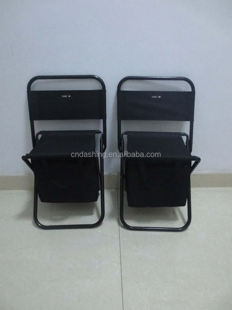 Adjustable portable folding comfortable 600D oxford fishing cooler stool wholesale factory foldable custom chairs with backrest