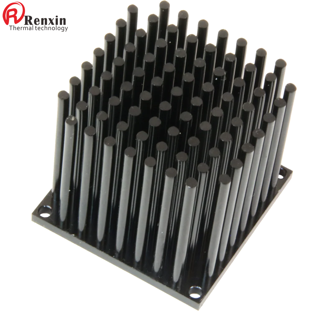 Square Heat Sinks Pin Fin Heatsink 50*50mm Black IP65 Round Tube Profile Anodized Aluminium Led Aluminum Rohs 81 Pieces 100 0.5