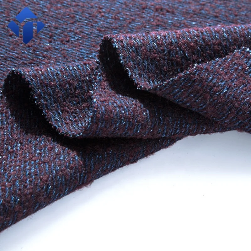 
Best-selling tweed wool blended coat wool woven polyester fabric 