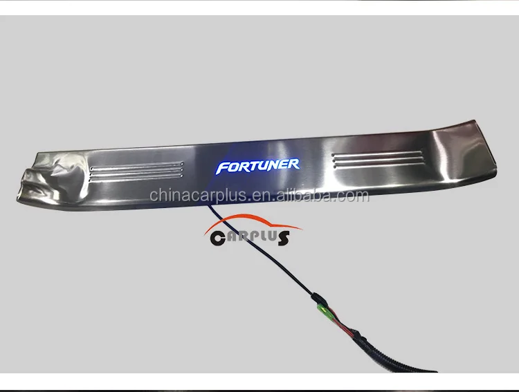 LED Door sills plate with stainless steel for 2016 NEW FORTUNER accessories footboard