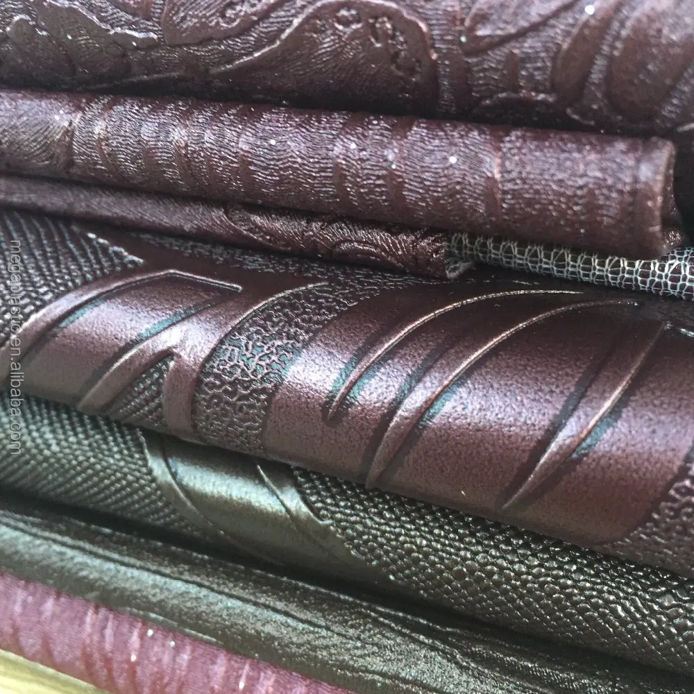 Metallic patten embossed PVC foiled leather / FANCY Synthetic Leather fabrics