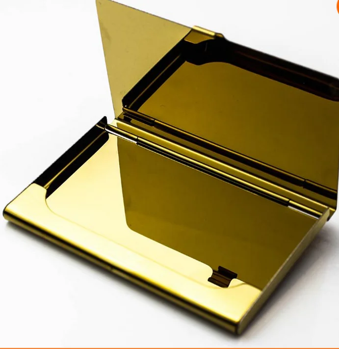 Luxury gold polished surface stainless steel metal credit card holder with engraving LOGO