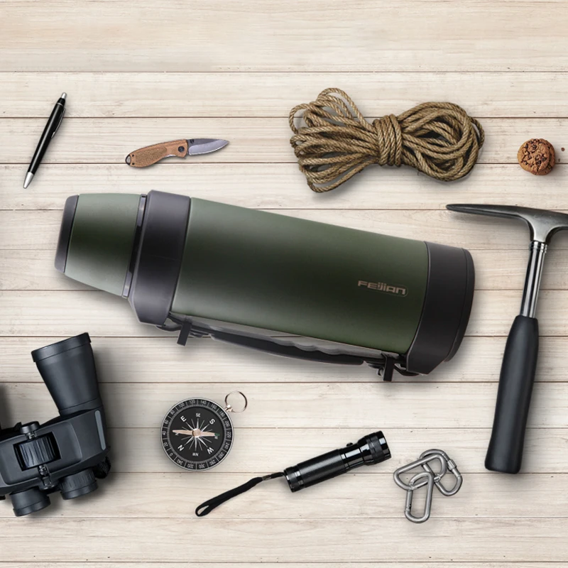 FEIJIAN insulated Flask 1200ml Stainless Steel Extra Long Insulation Time Surface Coating Thermos Portable for Travel