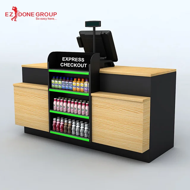 
hot design luxury shopping mall supermarket cash cashier checkout counter 