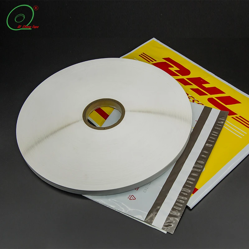 Courier Tape for Envelop Bags 2021 Hot Sale Glassine Paper Rubber QC Double Sided Hot Melt Antistatic Offer Printing Free White